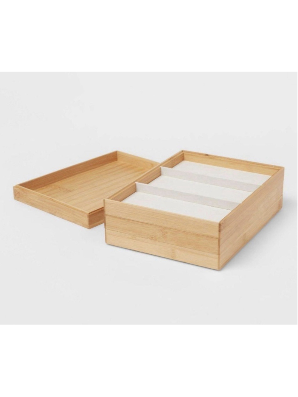 9" x 12" Stackable Bamboo Accessory Tray Set with Lid - Brightroom
